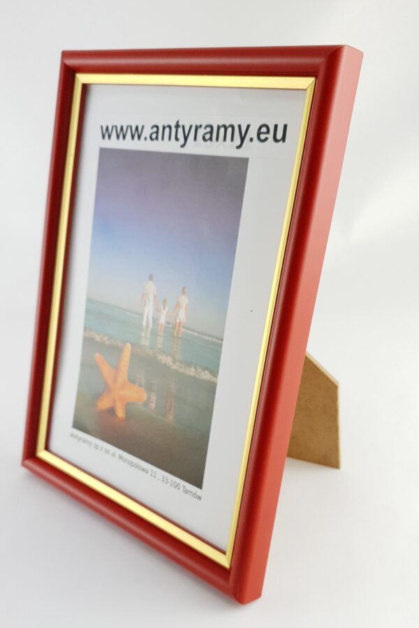059CP (5) Rama Drewniana Czerwona ze Złotym Paskiem – Energia i Elegancja – Seria 059CP