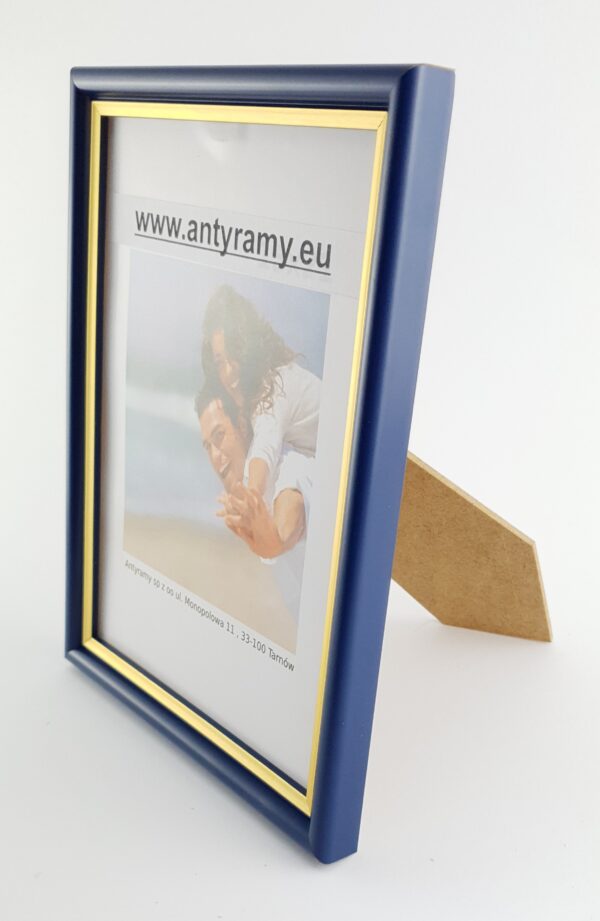 059gp (6) Rama Drewniana Granatowa ze Złotym Paskiem – Prestiż i Styl – Seria 059GP