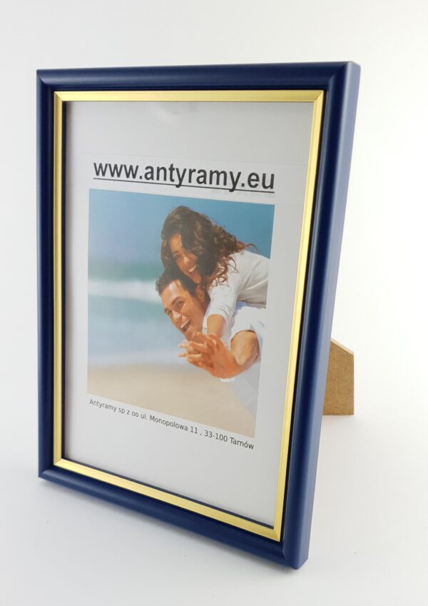 059gp (7) Rama Drewniana Granatowa ze Złotym Paskiem – Prestiż i Styl – Seria 059GP