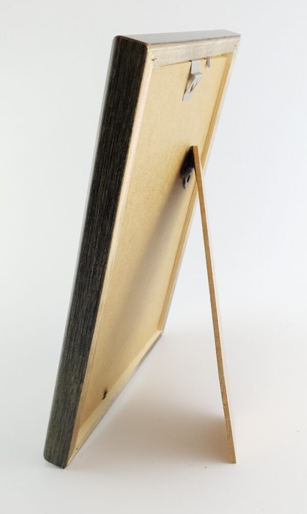 Rama Drewniana Szary Przecierany ze Złotym Paskiem – Loftowa Elegancja – Seria 059 H