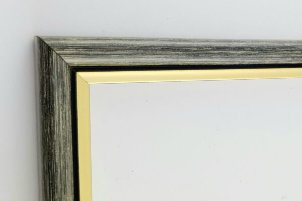 Rama Drewniana Szary Przecierany ze Złotym Paskiem – Loftowa Elegancja – Seria 059 H
