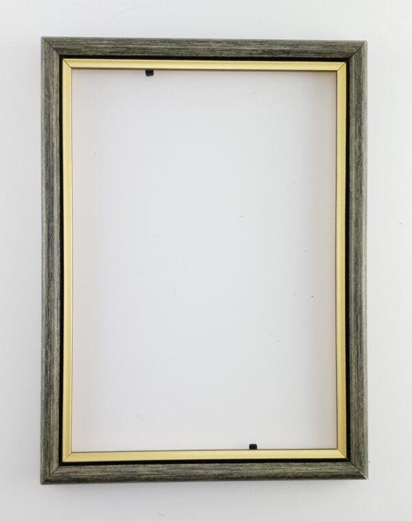 Rama Drewniana Szary Przecierany ze Złotym Paskiem – Loftowa Elegancja – Seria 059 H