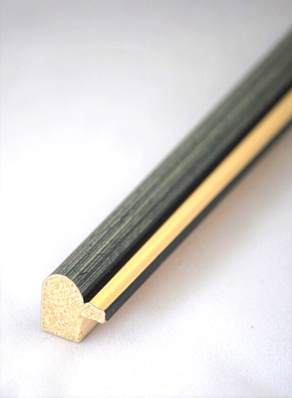 Rama Drewniana Szary Przecierany ze Złotym Paskiem – Loftowa Elegancja – Seria 059 H