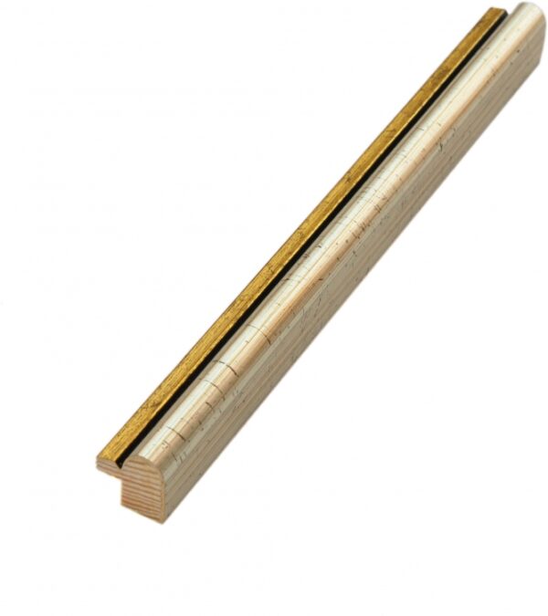 Rama Drewniana Srebrna ze Złotym Paskiem – Dwukolorowy Prestiż – Seria 060sc