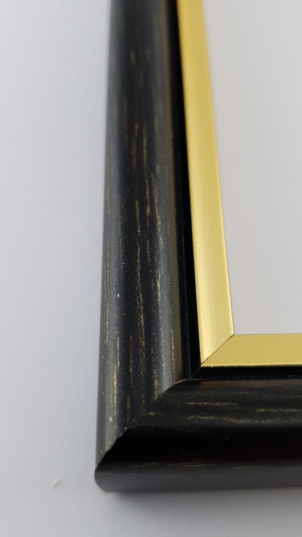 Rama Drewniana Czarne Przecierane Złotem – Antyczna Elegancja / Profil 060 CZ/