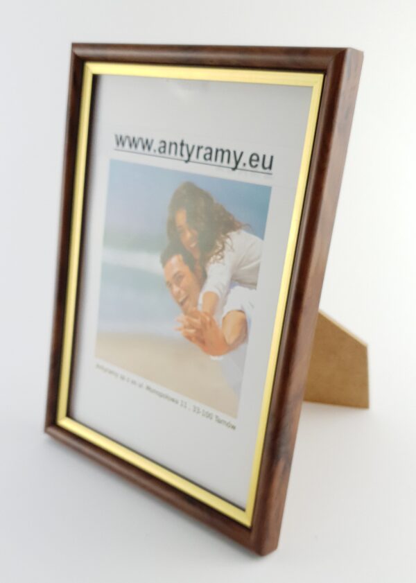 Rama Drewniana Mahoń ze Złotym Paskiem – Królewska Klasyka – Seria 060d