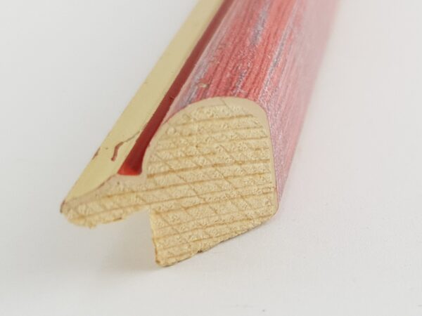 Rama Drewniana Czerwona Przecierana ze Złotym Paskiem – Styl Retro i Pasja – Seria 060KVC