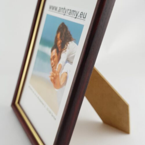 Rama Drewniana Mahoń ze Złotym Paskiem – Gabinetowa Klasyka – Seria 060MHM