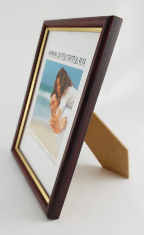 060mhm (3) Rama Drewniana Mahoń ze Złotym Paskiem – Gabinetowa Klasyka – Seria 060MHM