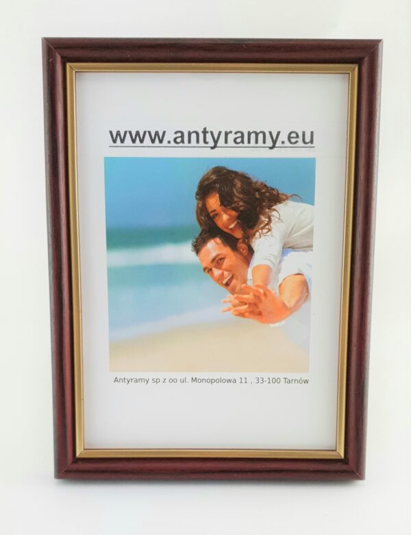 060mhm (5) Rama Drewniana Mahoń ze Złotym Paskiem – Gabinetowa Klasyka – Seria 060MHM