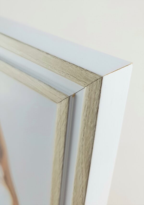 1717bmramka (3) Rama Drewniana Biała z Jasnym Drewnem – Styl Skandynawski-1717 BM
