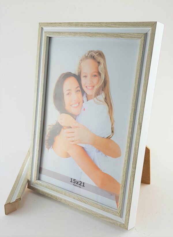 1717bmramka (4) Rama Drewniana Biała z Jasnym Drewnem – Styl Skandynawski-1717 BM