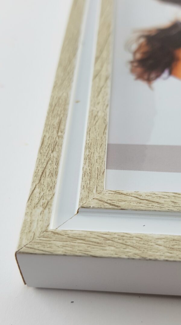 1717bmramka (7) Rama Drewniana Biała z Jasnym Drewnem – Styl Skandynawski-1717 BM