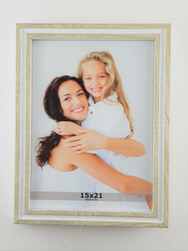 1717bmramka (8) Rama Drewniana Biała z Jasnym Drewnem – Styl Skandynawski-1717 BM
