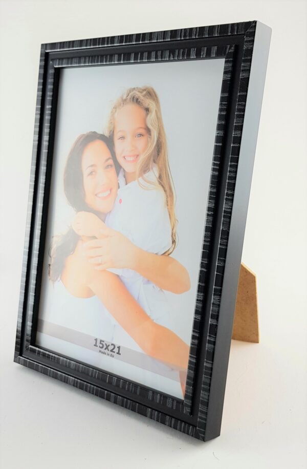 Rama Drewniana Czarna ze Strukturą – Nowoczesny Minimalizm-1717 AZS