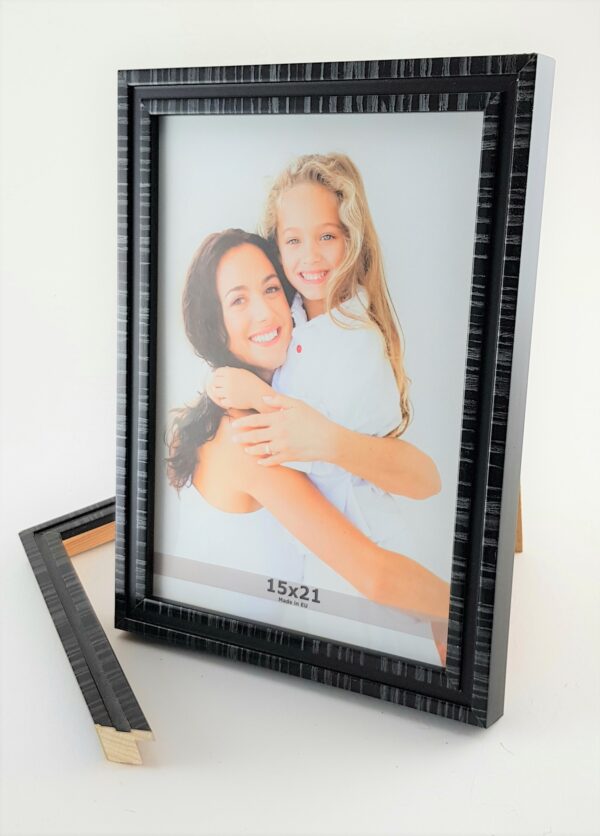 Rama Drewniana Czarna ze Strukturą – Nowoczesny Minimalizm-1717 AZS