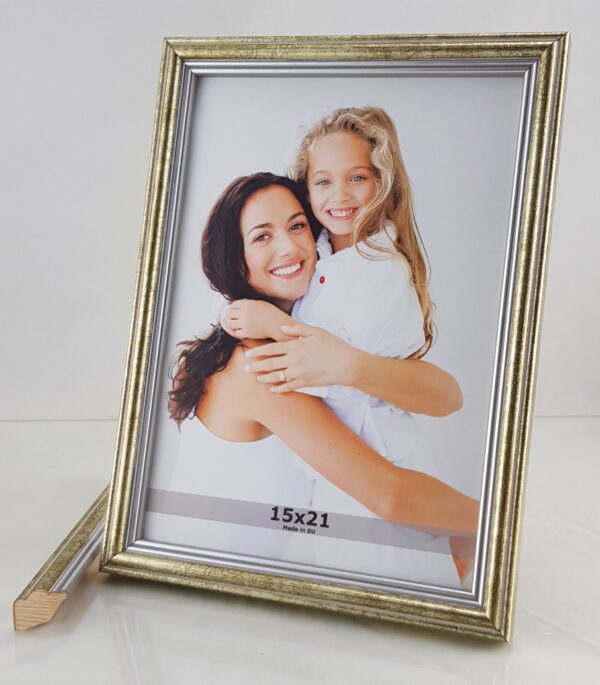 20191209_141929 Rama Drewniana Srebrno-Złota Bikolor – Nowoczesna Klasyka– Seria 915 /SPRJ/