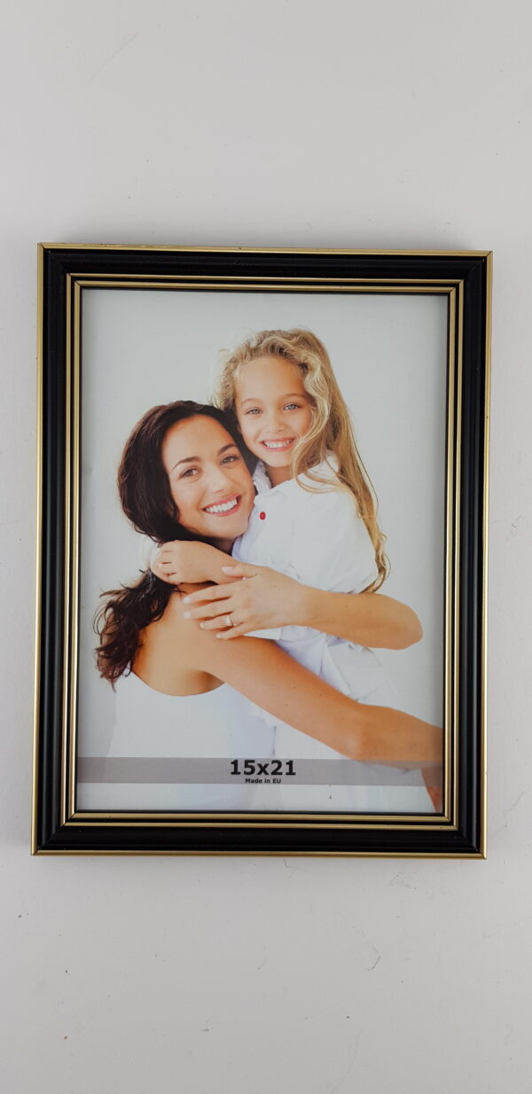 Rama Drewniana Czarna z Podwójnym Złotem – Klasyczny Prestiż – Seria 915 /C/