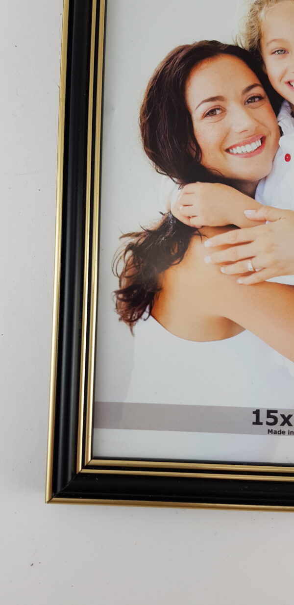 Rama Drewniana Czarna z Podwójnym Złotem – Klasyczny Prestiż – Seria 915 /C/