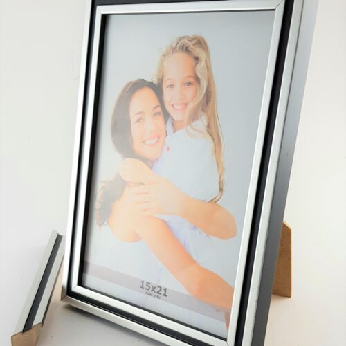 Rama Drewniana Srebrno-Czarna – Nowoczesny Kontrast-1717 SD