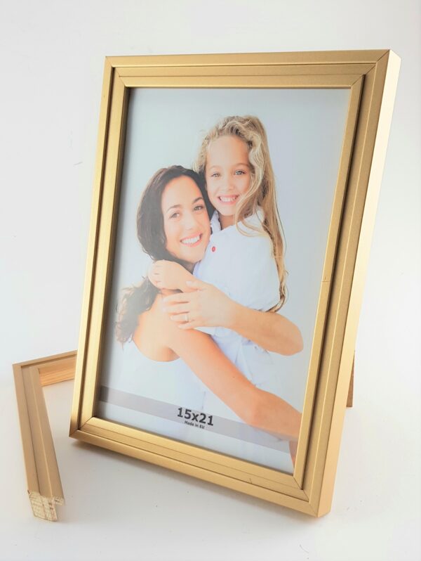 Rama Drewniana Złota Satynowa – Nowoczesna Elegancja-1717 Z