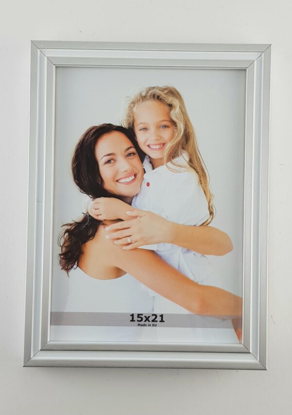 Rama Drewniana Srebrno-Biała – Nowoczesny Minimalizm-1717 SDB