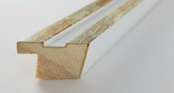 Rama Drewniana Biała ze Złotą Patyną – Styl Shabby Chic-1717 PSZ