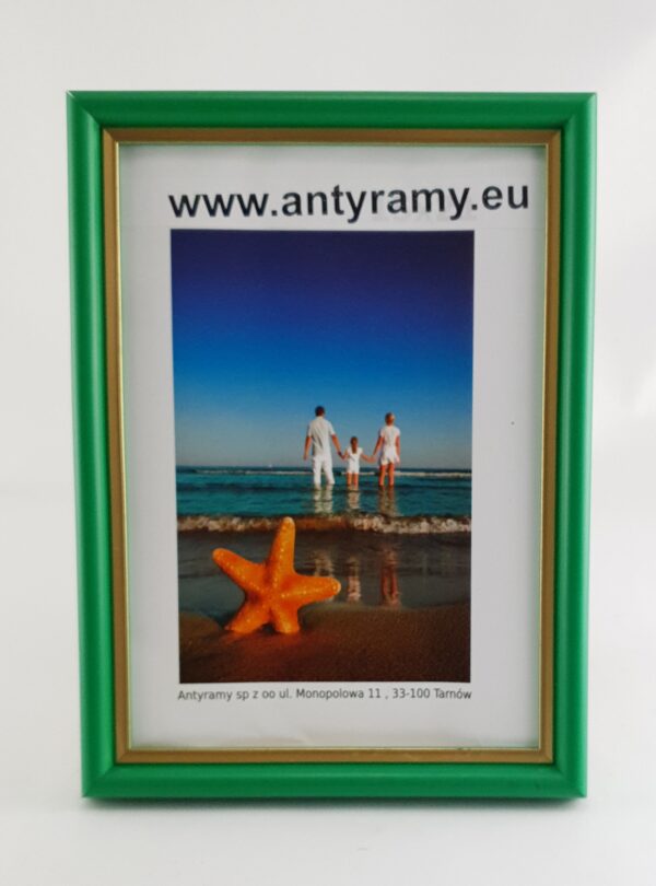 20200721_214459 Rama Drewniana Zielona ze Złotym Paskiem – Energetyczna Elegancja – Seria 059 ZP