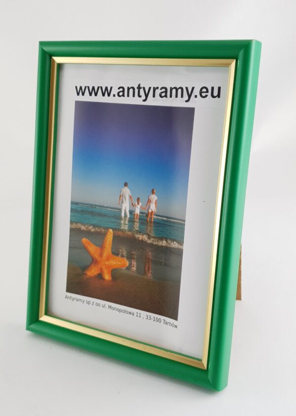 20200721_214514 Rama Drewniana Zielona ze Złotym Paskiem – Energetyczna Elegancja – Seria 059 ZP