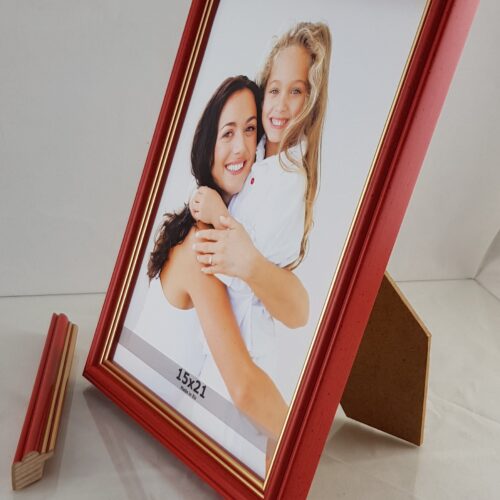 Rama Drewniana Czerwona ze Złotym Detalem – Klasyczna Energia – Seria 915 /CK/