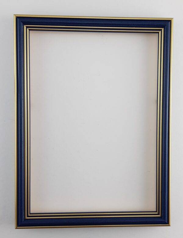 915gi (7) Rama Drewniana Granatowa z Podwójnym Złotem – Klasyczny Prestiż – Seria 915 /GI/