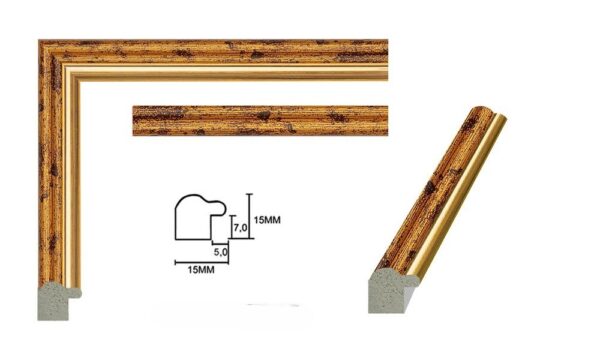 Rama z Tworzywa Złota Antyczna / Marmur – Klasyczny Szyk 060pSZ