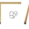 Rama z Tworzywa Jasny Dąb ze Złotym Paskiem – Nowoczesny Szyk 060pJBZP