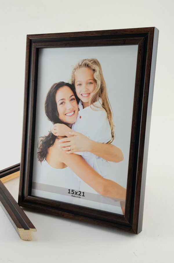 Rama Drewniana Ciemny Brąz z Czarnym Bokiem – Nowoczesny Styl-1717 DB