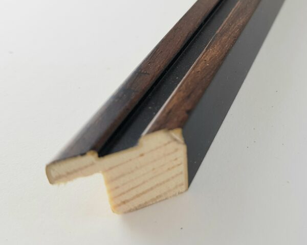 Rama Drewniana Ciemny Brąz z Czarnym Bokiem – Nowoczesny Styl-1717 DB