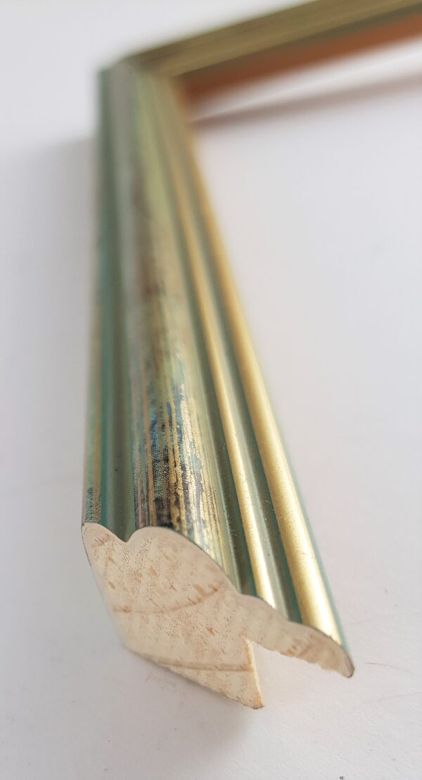 Rama Drewniana Antyczna Mięta ze Złotem – Rustykalny Szyk– Seria 915 /MZ/