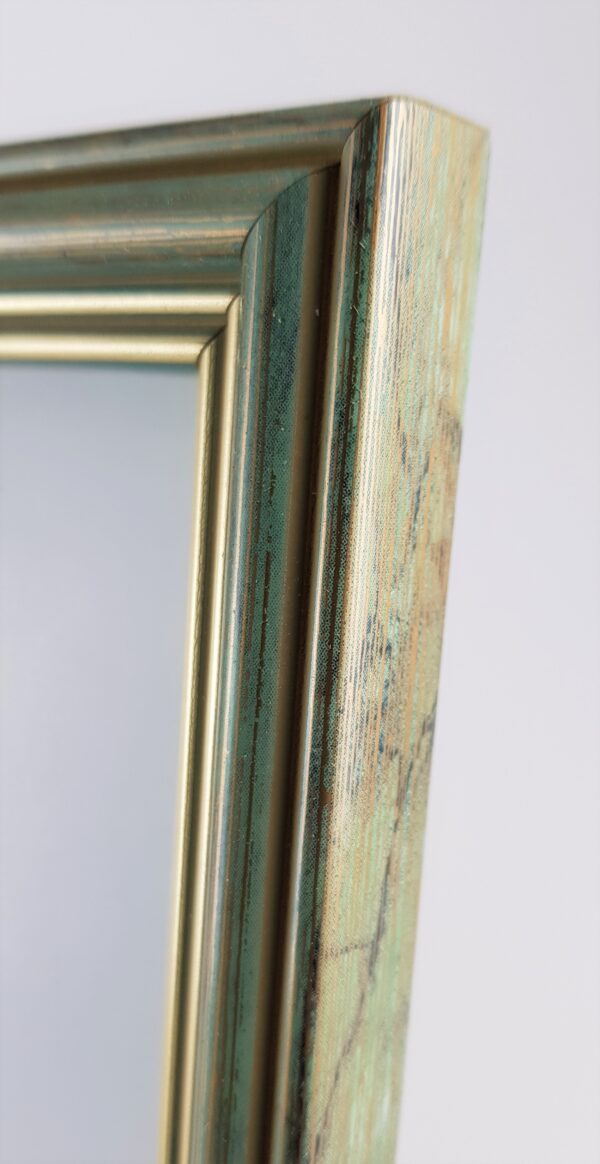 Rama Drewniana Antyczna Mięta ze Złotem – Rustykalny Szyk– Seria 915 /MZ/