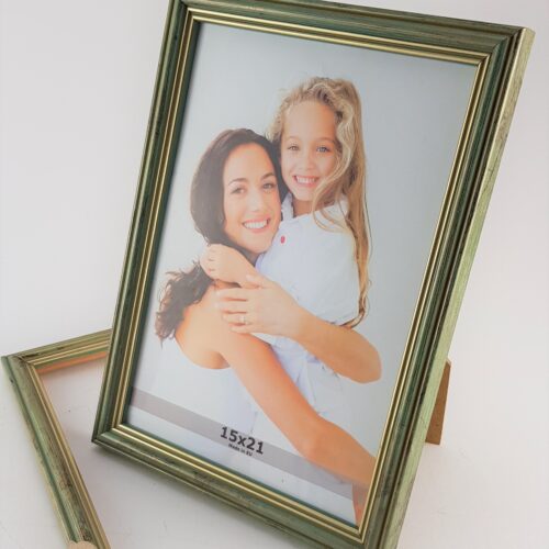 ramka foto 915 mz (4) Rama Drewniana Antyczna Mięta ze Złotem – Rustykalny Szyk– Seria 915 /MZ/