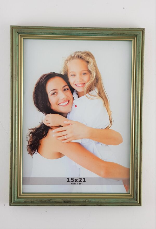 Rama Drewniana Antyczna Mięta ze Złotem – Rustykalny Szyk– Seria 915 /MZ/