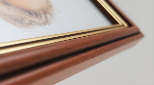 Rama Drewniana Teak ze Złotem – Klasyczna Elegancja– Seria 915 /TJ/