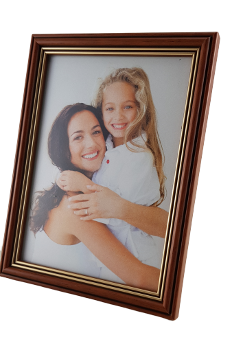 Rama Drewniana Teak ze Złotem – Klasyczna Elegancja– Seria 915 /TJ/