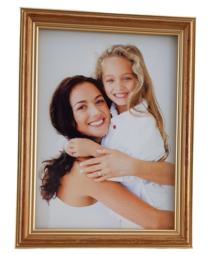 Rama Drewniana Złota z Brązową Strukturą – Klasyczne Ciepło – Seria 915 /ZD/