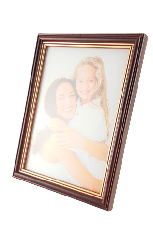 Rama Drewniana Ciemny Mahoń z Podwójnym Złotem – Klasyczny Prestiż – Seria 915 /MHM/