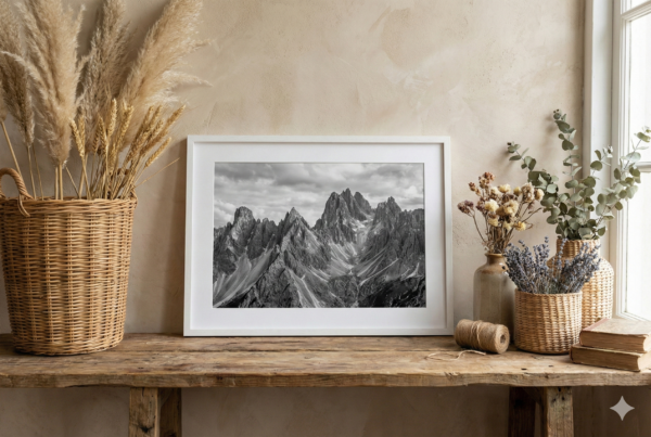 wizualizacja Rama Drewniana Biała Matowa – Klasyczny Minimalizm – / Profil 058 /