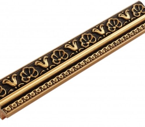 116C Rama Drewniana Bogato Zdobiona – Antyczny Brąz ze Złotem – Seria 116 C (30x20 mm)