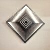 Srebrny Ozdobnik Ścienny – Kwadratowa Piramida 12x12 cm – Antyczne Srebro Szczotkowane  -SR2