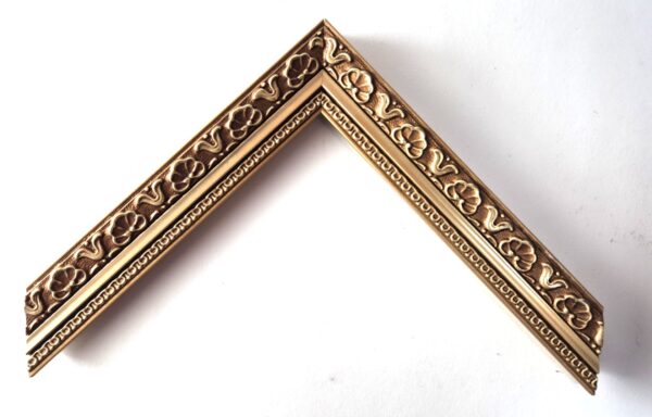 Rama Drewniana Bogato Zdobiona – Antyczny Brąz ze Złotem – Seria 116 BR (30x20 mm)